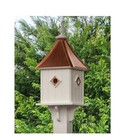 Birdhouse Copper Roof With Copper Predator Guards Handmade Vinyl Large With 4 N