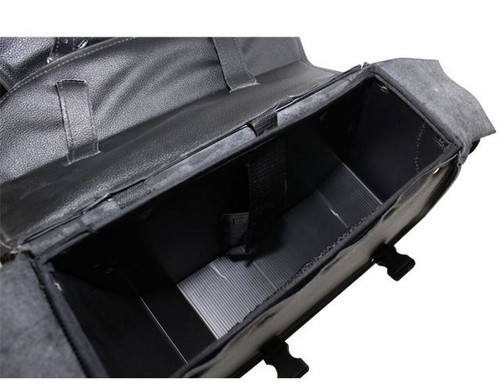 14" W GENUINE LEATHER MOTORCYCLE SLANTED SADDLEBAGS FOR HONDA - HDD78 - Picture 3 of 8
