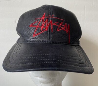 Stussy Leather SnapBack Hat Black Made In USA Genuine Mexico Stussy Leather SnapBack Hat Black Made In USA Genuine Mexico