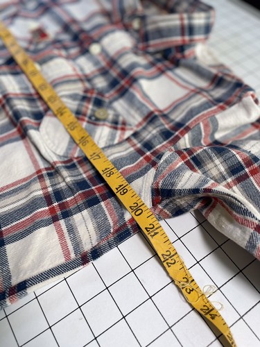 Rare Toyo Japan Cat’s Paw Heavy Weight Flannel Slub Twill Plaid Button Up Med. - Picture 11 of 13