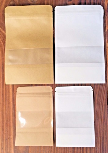 PAPER POUCH BAGS (stand up)~gift packaging~zip lock seal + clear display window - Picture 10 of 12