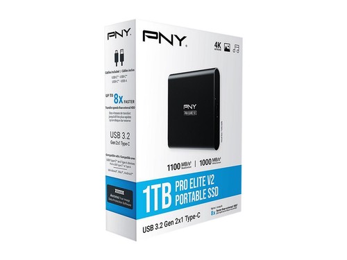 PNY Pro Elite V2 1 To USB 3.2 Gen 2x1 Type-C Portable Solid State Drive (SSD) - Photo 9/9