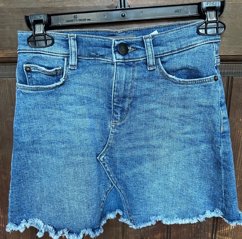 DL1961 Distressed Hem Denim Skirt, size 10