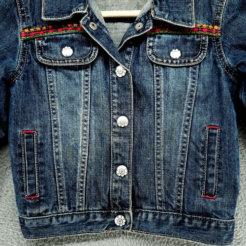 Gymboree Youth Girls S Blue Denim Jacket Embroidery - Picture 3 of 21