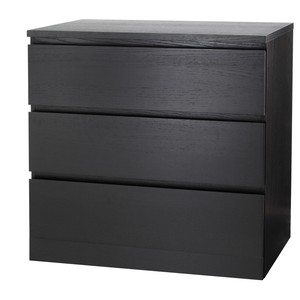 Ikea Malm 3 Drawer Chest Black Brown Ebay Image Is Loading Ikea Malm 3 Drawer Chest Black Brown