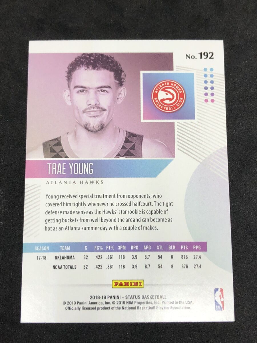 2018-19 Panini Status Trae Young Rookie Card #192 Hawks Hot 2018-19 Panini Status Trae Young Rookie Card #192 Hawks Hot