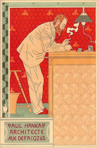 ARCHITECT PAUL HAMKAR PARIS ARCHITECTURE DESIGN FRENCH VINTAGE POSTER REPRO - Picture 1 of 3