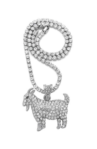 New Iced Goat Pendant 16",18",20" Rhinestone Chain Hip Hop Necklace RC3738 - Bild 4 von 16