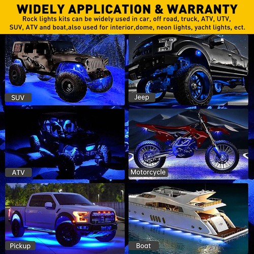 100pcs Blue LED Light Rock Underglow Neon Offroad Fit Boat Lights Motorcyvle SUV - Bild 6 von 11