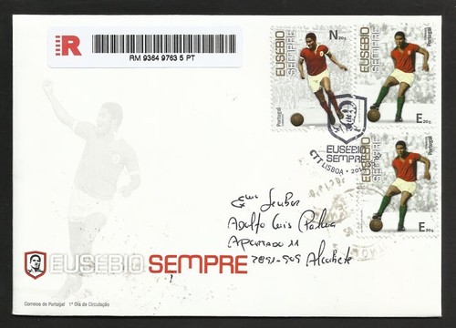 Portugal Tribute Eusebio Soccer Football player World Cup 66 SL Benfica 2014 FDC - 第 1/2 張圖片