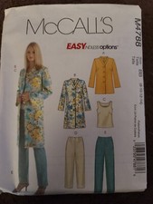 McCall's 4788 Misses Unlined Jacket Top & Pants Sewing Pattern 8-10-12-14 