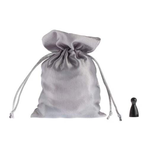 Borsa In Satin - Circa 10 X 15 Cm - Argento - Immagine 3 di 3