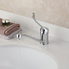 Chrome Finish Single Handle/Hole Basin Sink Faucet Bathroom Vanity Mixer Tap
