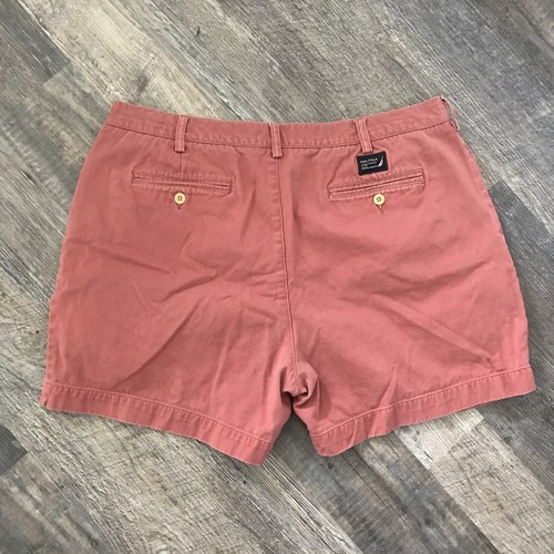 NAUTICA RIGGER PLEATED 100% COTTON Salmon / Coral SHORTS SIZE MENS 40W - Picture 2 of 8