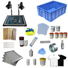 4 Color Screen Printing Materials Kit W/ Exposure unit  Shirt Press Ink Tools