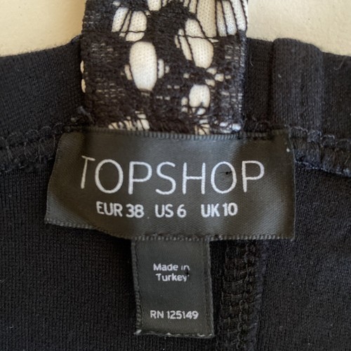 Bralet Crop Top Blouse White Black Lace Look Ladies EU38 UK10 US6 Y2K Topshop - Bild 7 von 10