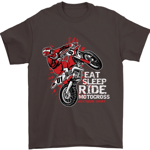 Camiseta Eat Sleep Ride Motocross Dirt Bike MotoX para hombre 100% algodón - Imagen 1 de 102