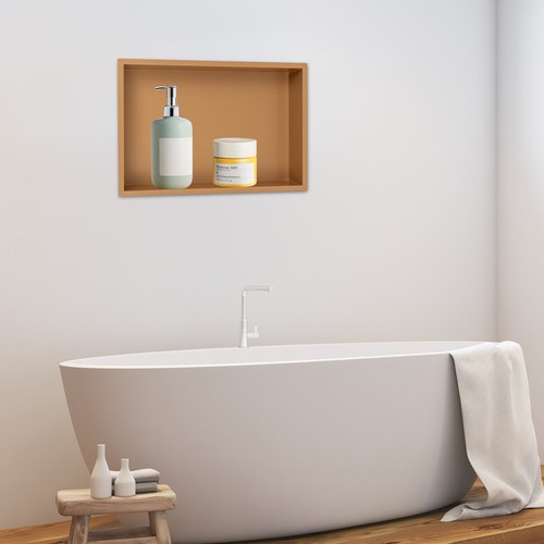 Modern Shower Niche 304 Stainless Steel Recessed Shower Niche Rectangle Gold USA - Picture 5 of 20