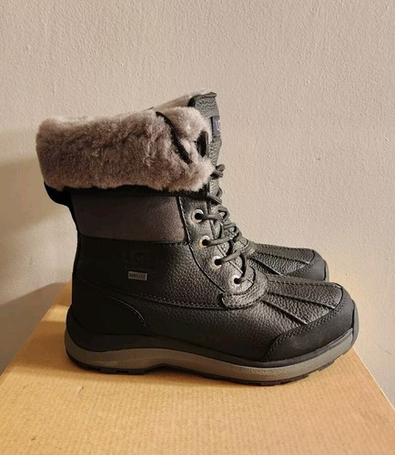 UGG Adirondack III Wetter Schnee wasserdichte Lederstiefel schwarz Größe 6 - Bild 2 von 8