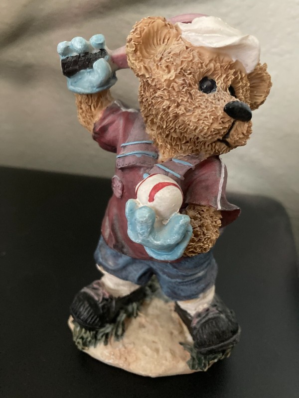 Bear Playing Tennis Figurine