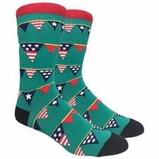 Novelty Fun Crew Print Socks for Dress or Casual Stars  Stripes 8 