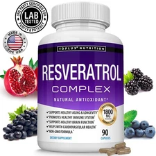 ▶Resveratrol Maximum Strength 90 CAPSULE Premium Formula Anti-Aging Antioxidant 