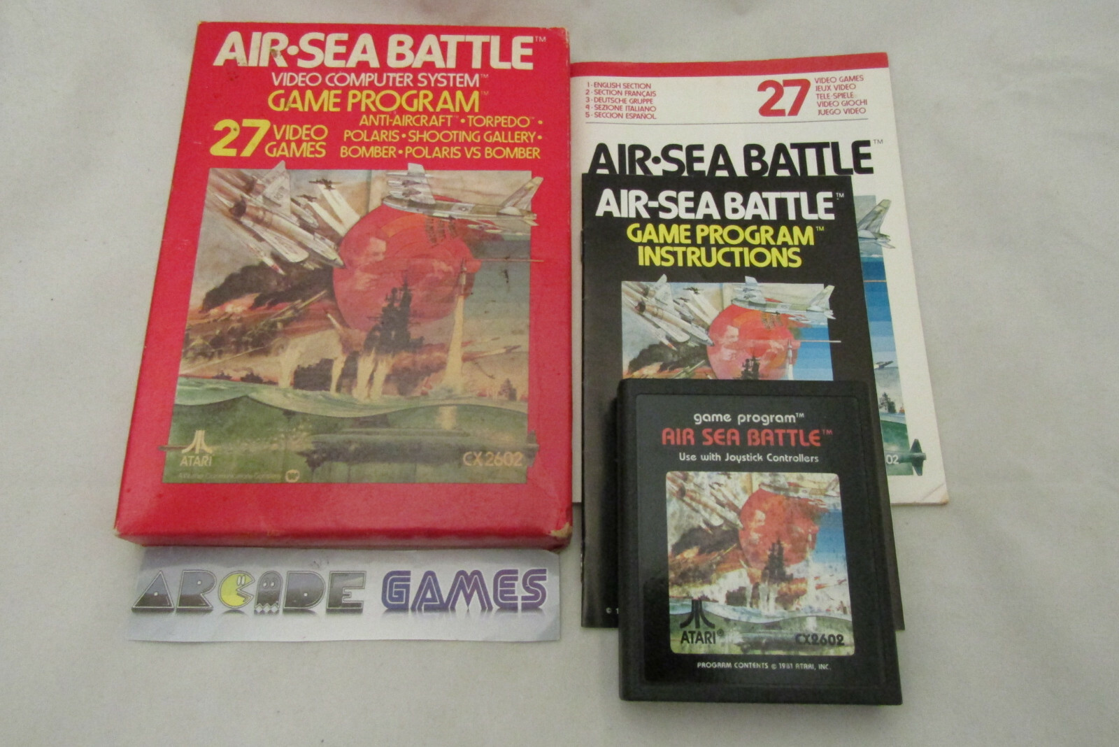 AIR SEA BATTLE + BOITE NOTICE ATARI 2600 VCS (vendeur pro)