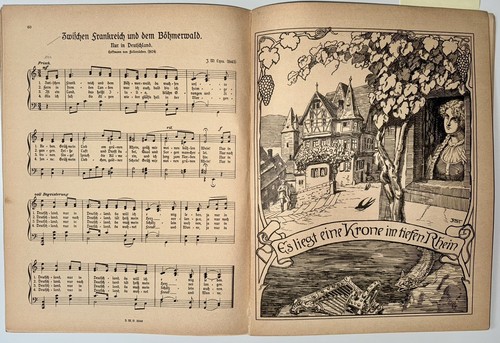 Gesang Liederbuch: Am Rhein beim Wein 45 deutsche Lieder für Klavier - Bild 6 von 8