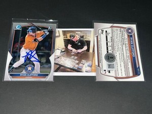 Ryan Clifford New York Mets Auto Signed 2023 Bowman 1st Chrome Beckett Holo