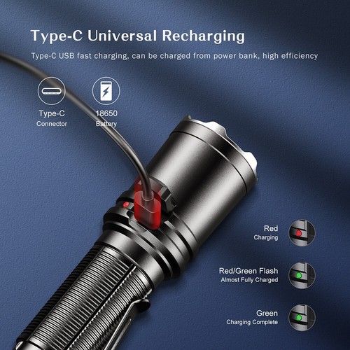 KLARUS XT11R 1300 Lumens flashlight USB-C charging 18650 battery - Imagen 3 de 17