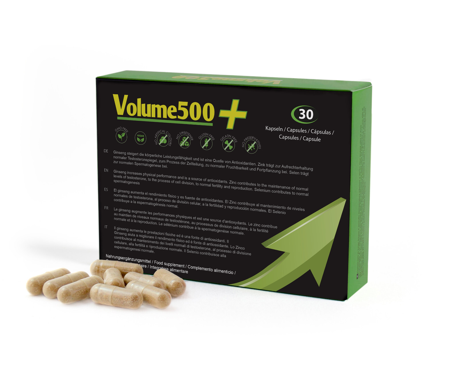 Cápsulas Volume500 Plus para mejorar espermatozoides naturalmente BR: No:018239076