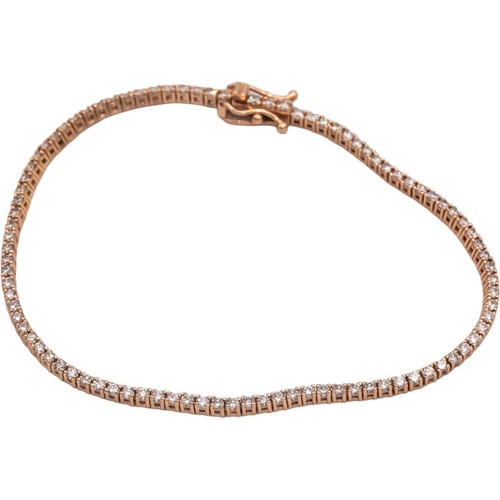 14k Rose Gold 1.68CT Round Cut Diamond Tennis Bracelet