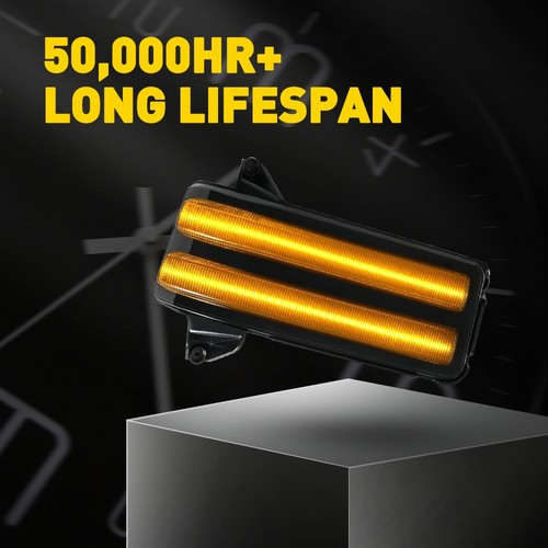 2x Lámpara de luz de señal de giro de espejo lateral LED secuencial para GMC Sierra 2020-2024 - Imagen 7 de 12