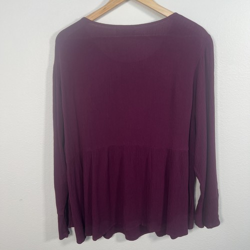 Top túnica boho caprichosa vintage para mujer Y2K talla L terciopelo manga campana púrpura - Imagen 2 de 11