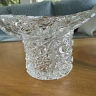 Vintage Fenton Daisy & Button Top Hat Clear Glass Toothpick Trinket Holder