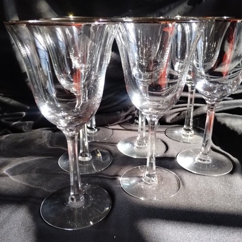 Lenox Navarre Platinum Rim Wine Goblets – Set of 8 – 8" – Etched Floral – Lenox  - Picture 22 of 23