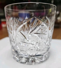 ELEANOR by American Cut Double Old Fashion Glass - Cut, Pinwheel, Fan, 3 ¼"