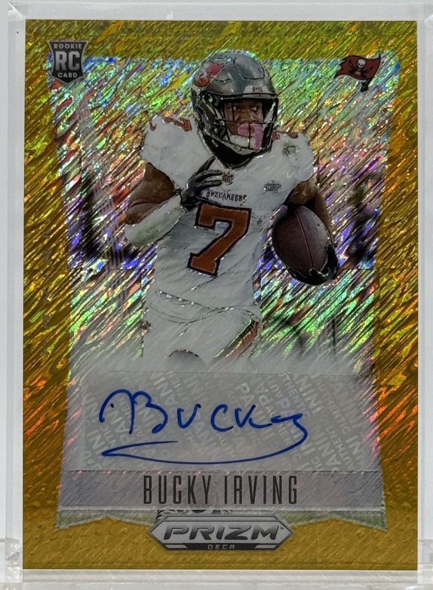 2024 Panini Prizm DECA FOTL Bucky Irving Gold Shimmer Auto 1/10