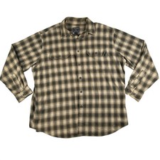 Woolrich Shirt Mens XL Green Plaid Flannel Long Sleeve Button Front Casual