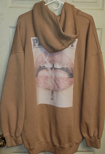 Missguided x Playboy Beige Oversized Matchstick Hoodie XXXL Big Thick Pullover - Picture 10 of 14
