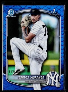 Carlos Lagrange 2025 Bowman Chrome Prospects BCP-202 Blue Geometric /150 Yankees