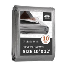 Tarps Heavy Duty Waterproof 10x12 Feet 10Mil Multipurpose Poly Tarp Cover with