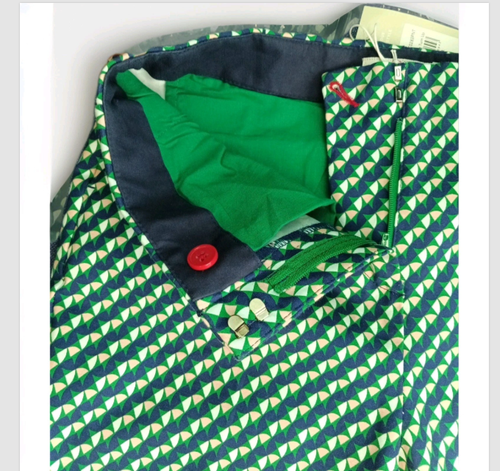 Boden Pants Womens 6 Regular Green Blue Geometric Power Stretch Turn Up Cotton - Picture 6 of 18
