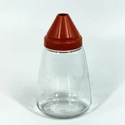 Federal Housewares Vintage Glass Sugar Shaker Red Plastic Conical Lid Chicago IL