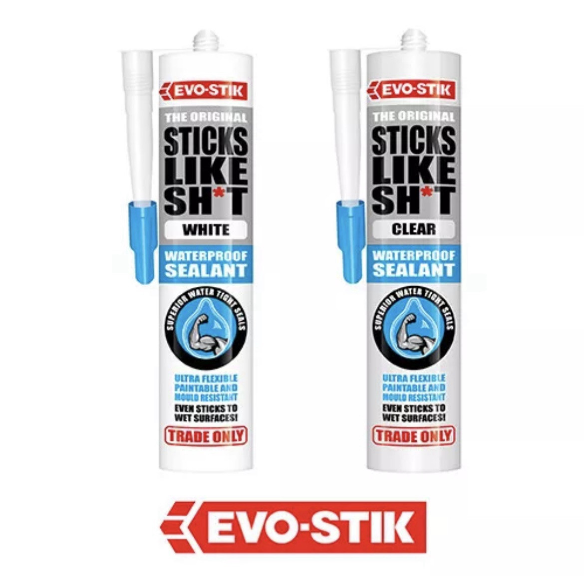 EVO-STIK Sticks Like Sh*t Waterproof Sealant, All Purpose, Silicone, Mould Proof
