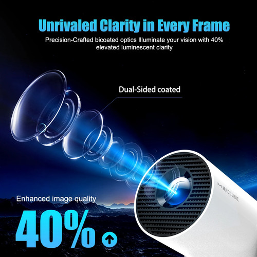 Projector Android 11 4K 1280*720P HY300 Pro + Dual Wifi 290ANSI 180°flexible BT - 第 3/29 張圖片