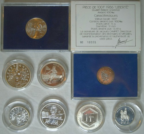 Sammlung Münzen Frankreich Silber 2 € Etui Euro Silbermünzen Liebhaber Gaulle - Bild 9 von 9