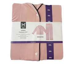 Members Mark Womens Size 20 XX-Large Pajamas Notch Collar Button Shirt Pants Set