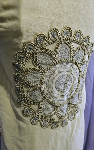Scanlan & Theodore Dress s.10 Kaftan Silk Yellow Boho - Picture 5 of 10