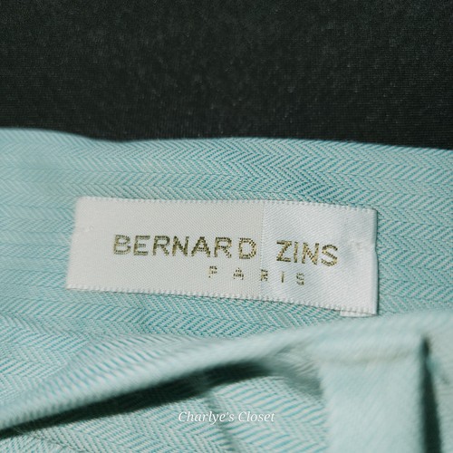 Vintage Bernard Zins Paris Blue Wool Pleated Trousers Sz.12 Quiet Luxury NWT - Picture 9 of 12